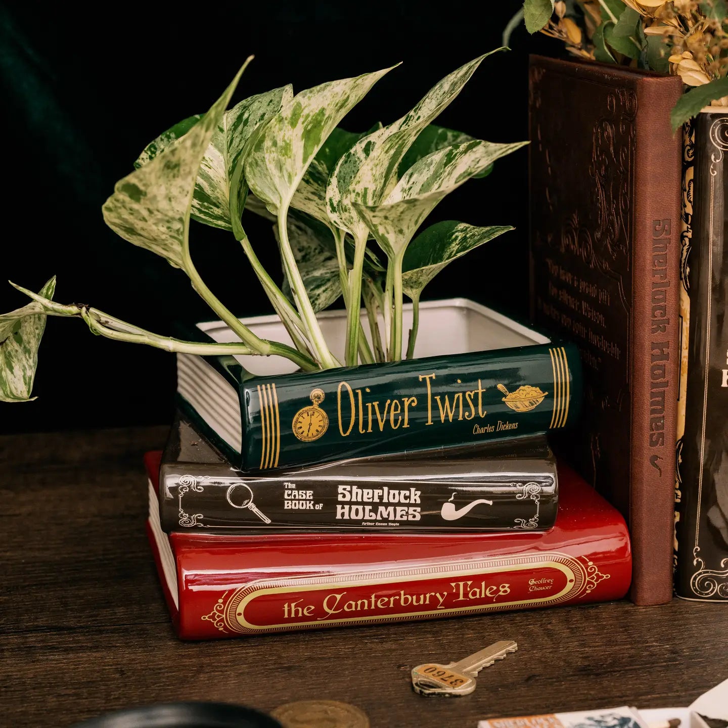 Holmes Stacked Books Planter