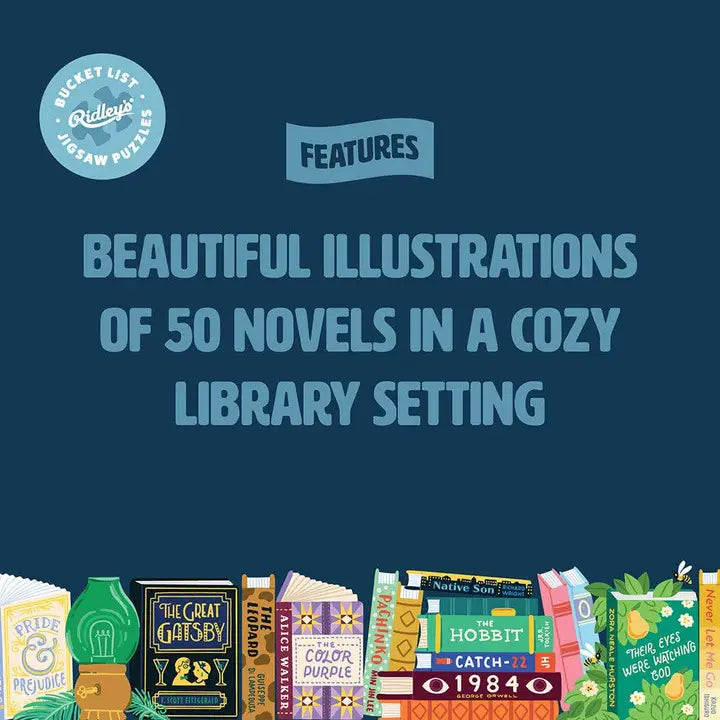 50 Must-Read Books Bucket List 1000 Piece Puzzle