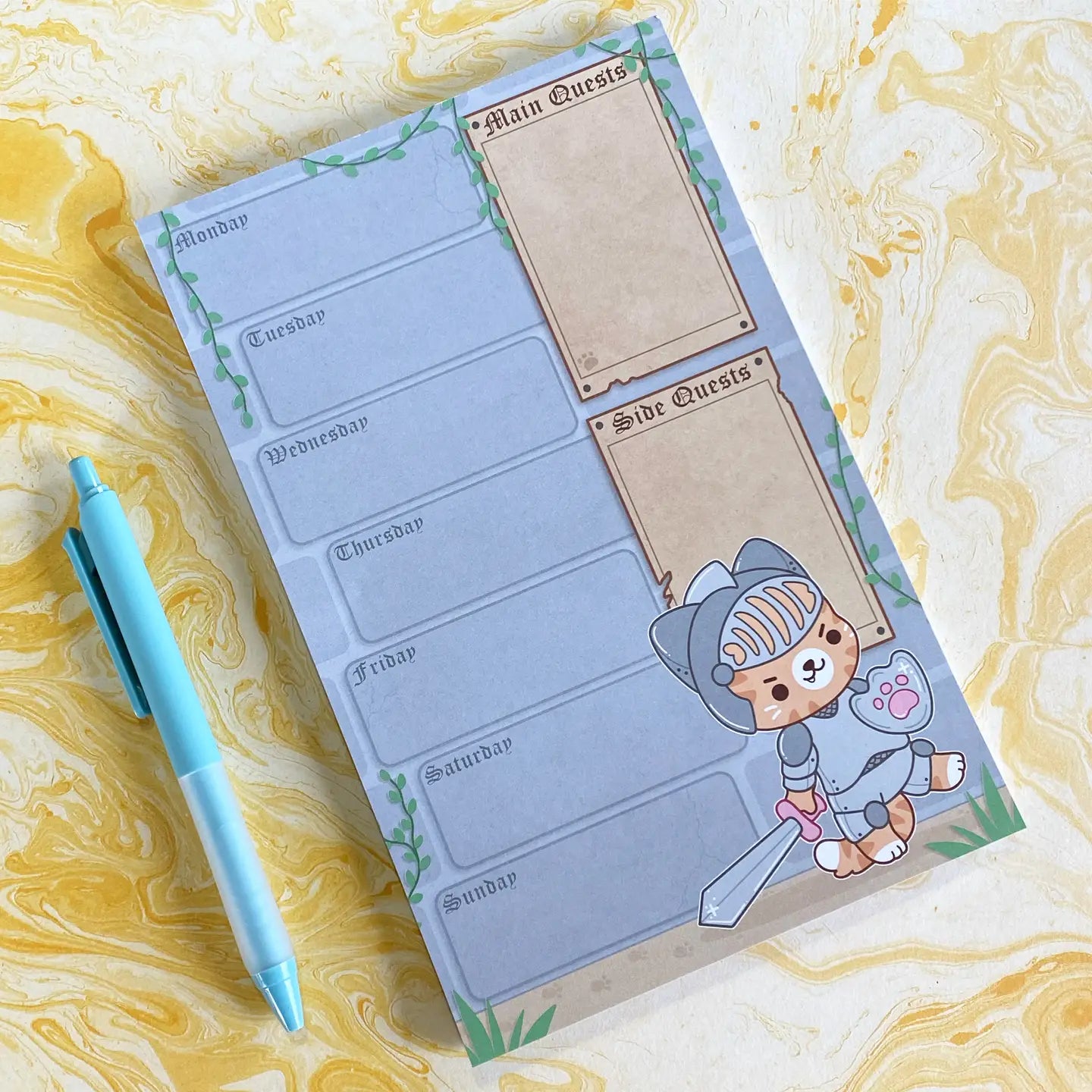 Knight Cat Large Notepad