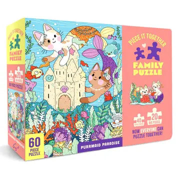 Piece It Together Family Puzzle: Purrmaid Paradise