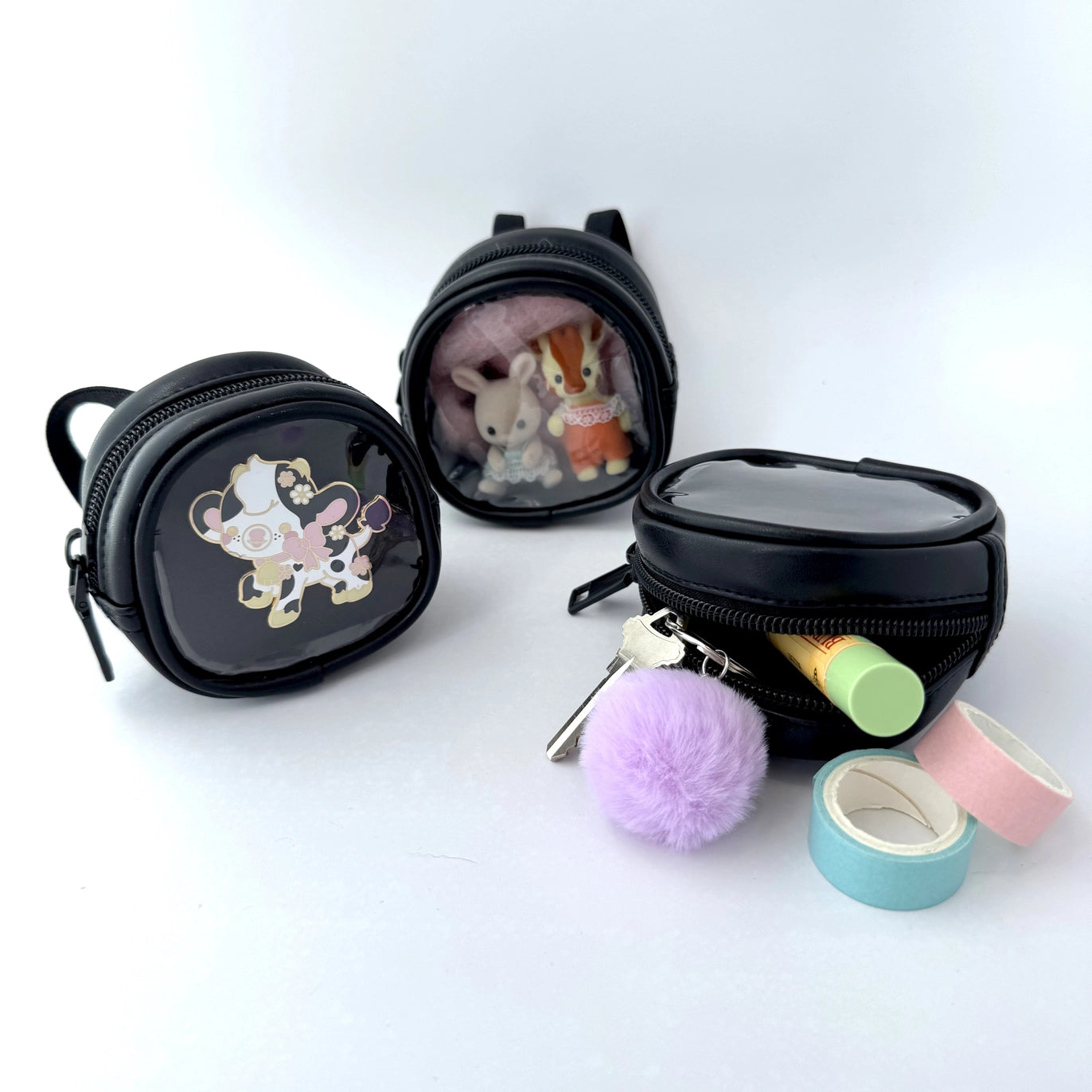 Nugget Keychain Plushie Ita Bags- Black