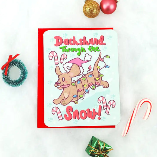 Dachshund Through the Snow Card