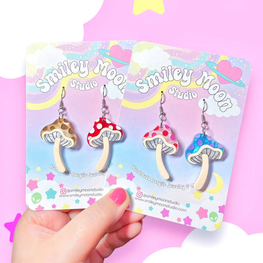 Whimsical Mushroom Earrings