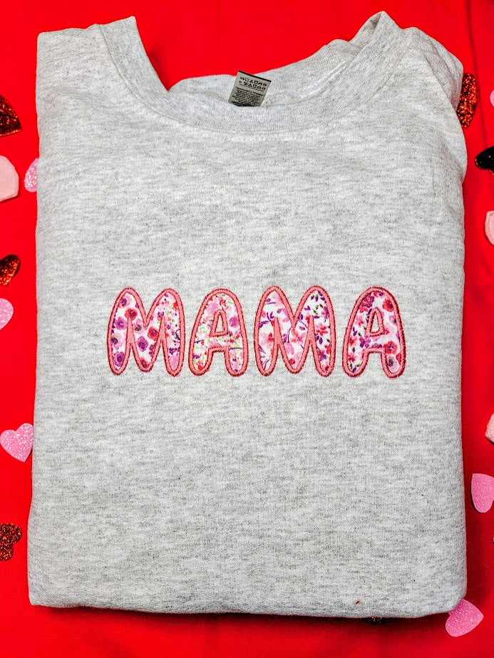 Custom Mama Applique Sweatshirt