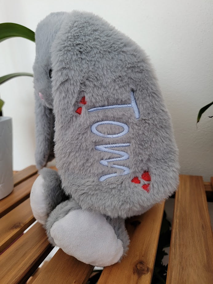 Custom Embroidered Name on Bunny Plushie