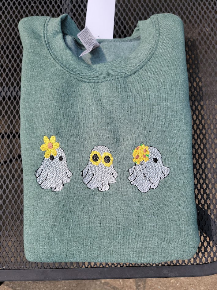 Flower Ghost Trio Crewneck Sweatshirt