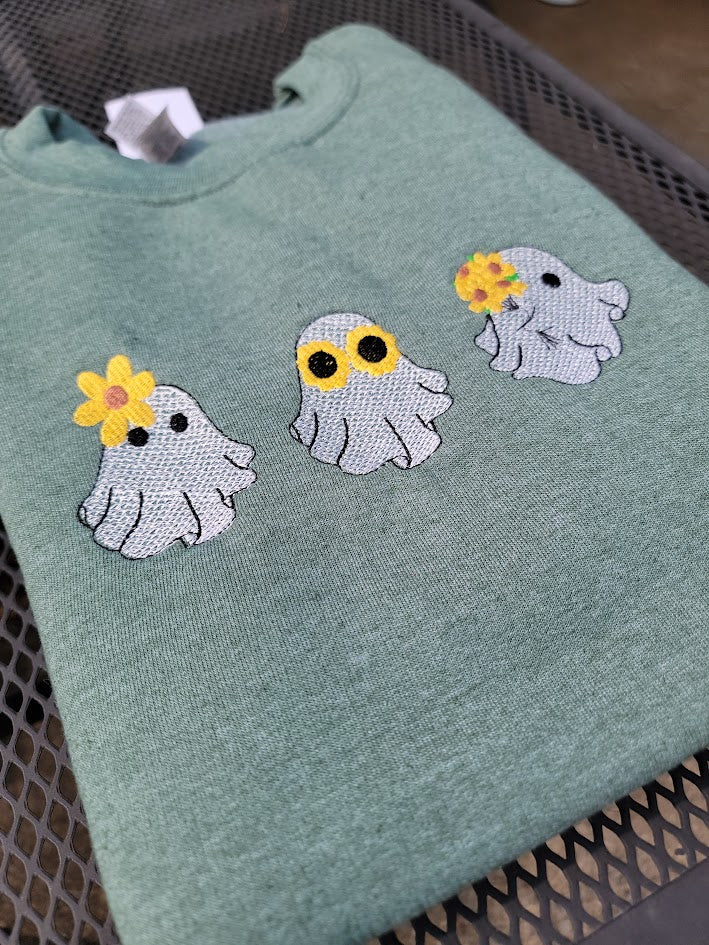 Flower Ghost Trio Crewneck Sweatshirt