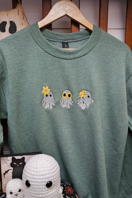 Flower Ghost Trio Crewneck Sweatshirt