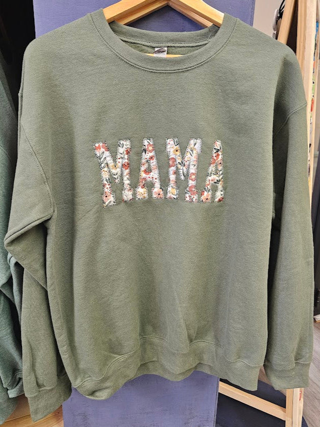 MAMA Sweatshirt with Floral Fabric