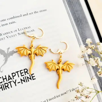 Golden Dragon Dangle Earrings