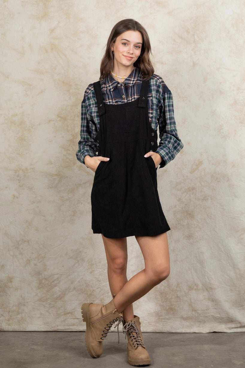 Casual Corduroy Skirtall Mini Dress