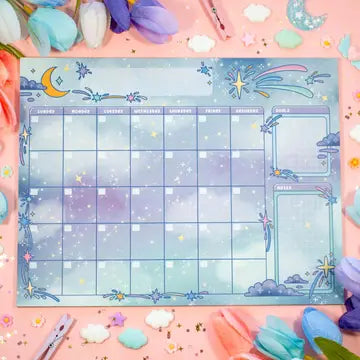 Celestial Galaxy Monthly Planner Pad