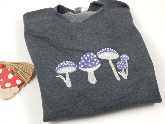 Purple Mushroom Crewneck Sweatshirt