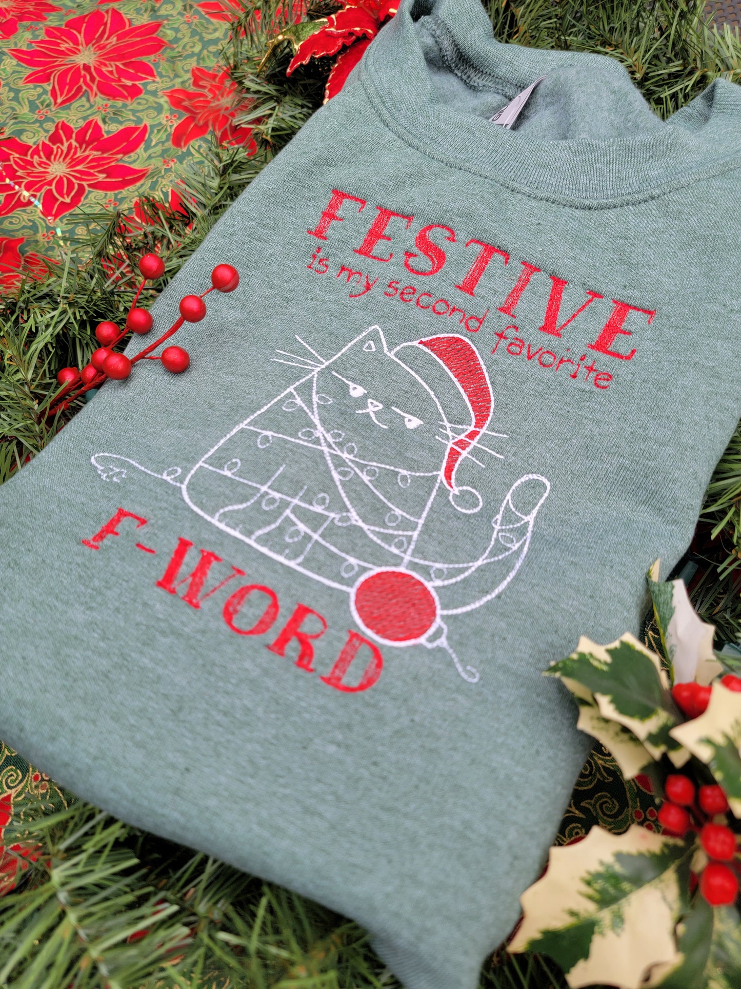 Snarky Christmas Cat Sweatshirt