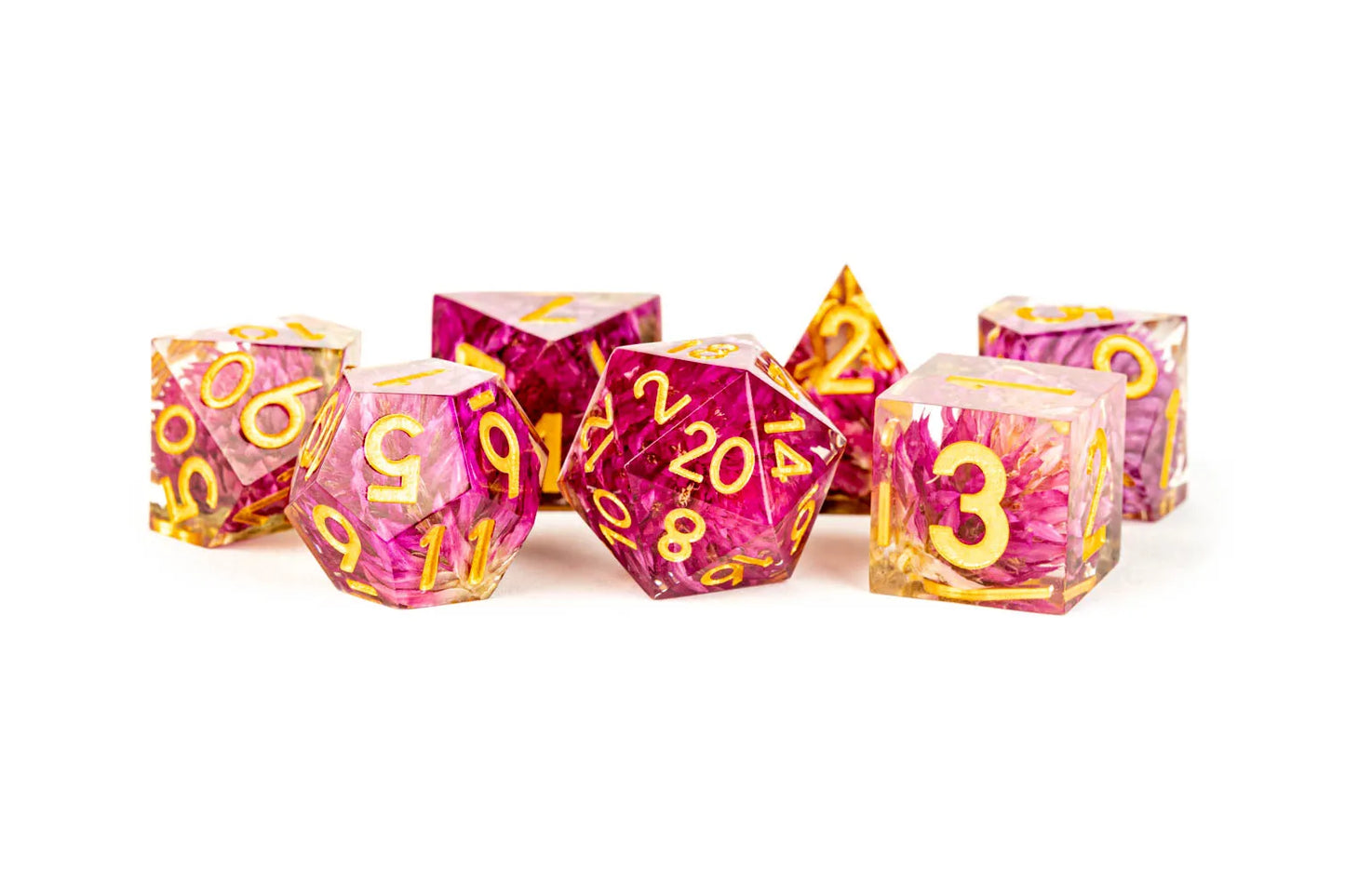 Hand Crafted Sharp Edge Dice: Thousand Day Red