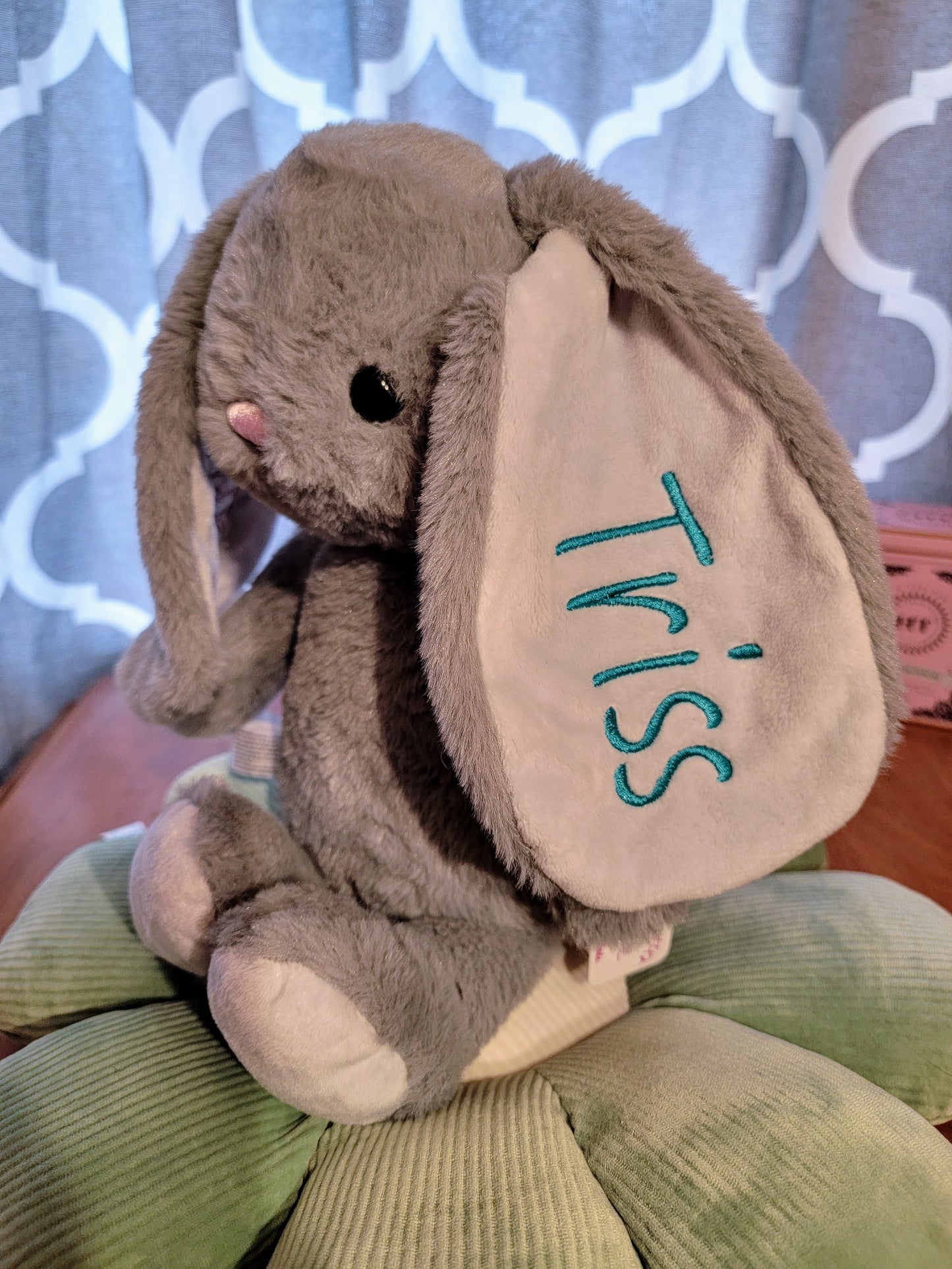 Custom Embroidered Name on Bunny Plushie