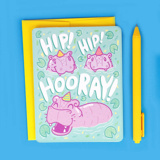 Hip Hip Hooray Hippos Card