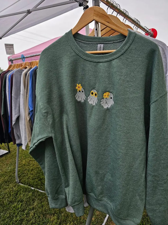 Flower Ghost Trio Crewneck Sweatshirt